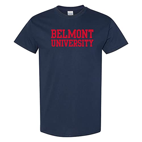 UGP Campus Apparel AS01 - Belmont University Bruins Basic Block T Shirt - Large - Navy