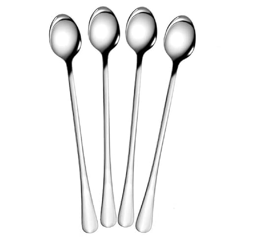 Stainless Steel 4 Pcs Soda Spoons/Spoon/Milkshake Spoon/Bar Spoon 8 inch- Set of 4