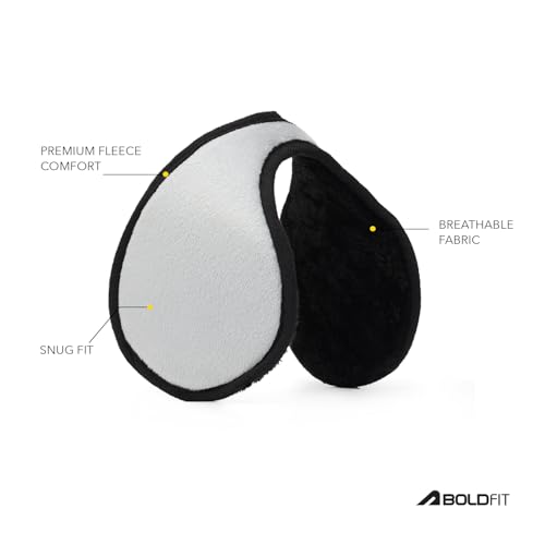 Image of Boldfit Winter Ear Muffs for Men Ear Muffs for Women, Ears Cover for Cold Behind the Head Style Winter Earmuffs for Men & Women Unisex Fleece Ears Cover Boy Girls Ladies Muff