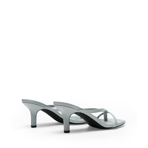 Image of DREAM PAIRS Kitten Heels for Women Flip Flops Slip on Low Heels Open Square Toe Thong Heeled Strappy Sandals Slides Comfortable Dress Shoes