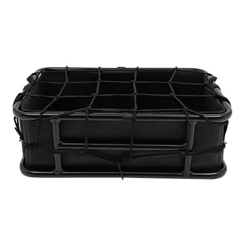 Fahrradkorb Hinten Abnehmbar Großer Bike Basket Metall-Gepäckträgerkorb für E-Bike, Fahrrad mit Gepäcknetz Innenfutter Hundekorb für Einkaufen Picknick Schwarz