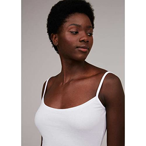 Camisete Básico Feminino Alças Finas Em Algodão - Branco G