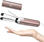 VAV Mini Travel 2 in 1 Hair Straightener and Curler 1 Inch Curling Iron Flat Iron Dual Voltage Ceramic Coating Panel Rose Gold