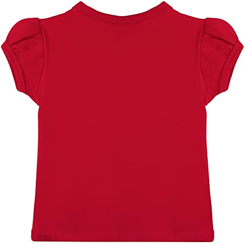 Image of Lilax Girls Short Puff Sleeve Cotton T-Shirt, Toddler & Little Girls Top | 95% Cotton Puff Sleeve Tee; Crewneck, Short Sleeve; Toddler & Girls Sizes 2T-12; for School, Play & Everyday; Machine Wash