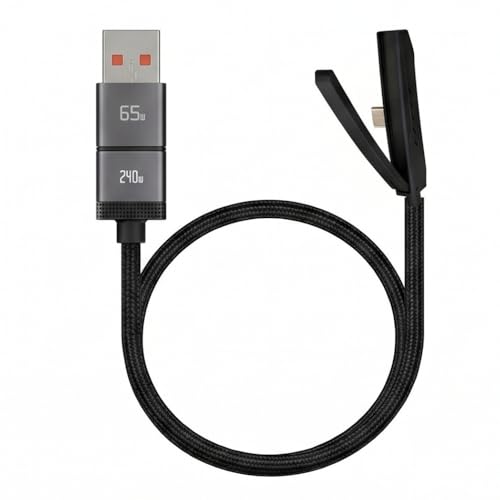 Image of GrunX 240W USB C Cable with Foldable Stand & 65W USB-A to USB-C Adapter, PD 3.1 Fast Charging Kit, 480Mbps Data Transfer, Nylon Braided Type C Cable for Laptops, Tablets & USB-C Devices