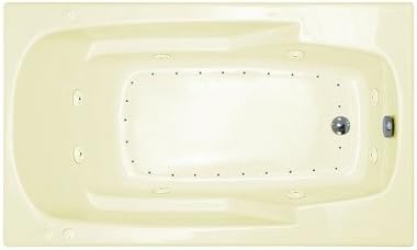 Anguilla 36 x 60 x 23" Rectangular Air and Whirlpool Jetted Bathtub Color/Trim / Tile Flange / Front Skirt / Drain: Biscuit / Brushed Nickel / Yes / Yes / Left