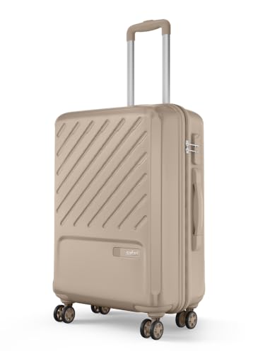 Image of Safari Medium Symphony 66cm Trolley Bag Hard Case Polypropylene, 8 Spinner Wheels, 360 Degree Wheeling Carry on Luggage, Travel Bag, Suitcase for Travel, Trolley Bags for Travel, Dark Champagne