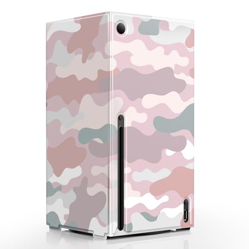 WOLIBEAR Magnetic Smart Wraps for Xbox Series X Console, Full Protection Protective Case for Xbox Series X Accessories with Premium PU Leather and Soft Inner Lining - Pink Camo, XSX46MP-US