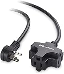 Cable Matters 3-Outlet 3 Prong Extension Cord 8 Feet, 3-Outlet Splitter Adapter with Extension Cord in Black