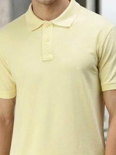 Image of Lux Cozi Men's Cotton Solid Polo Tshirt | Collar Tshirts | Half Sleeves | Stylish & Premium All Day Wear | Pack of 1
