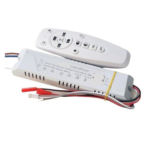 Image of LED Drive Power Supply 2.4G Intelligent Remote Control dimming and Color Temperature Three-Color Segmented Transformer Rectifier Switch (Color : 30-50W*4)