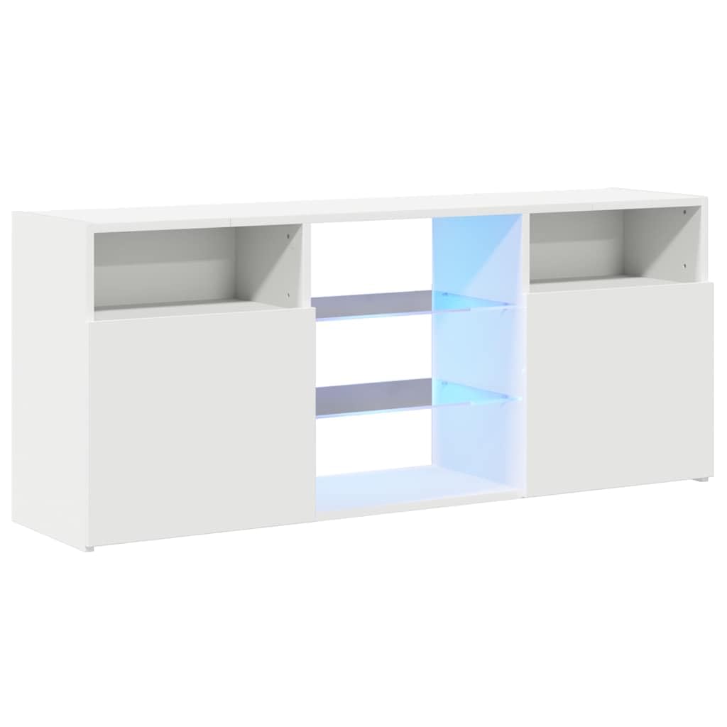 vidaXL Meuble TV avec lumières LED Blanc 120x30x50 cm