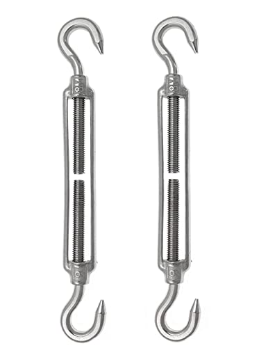 HOUSON M8 Stainless Steel Turnbuckles Wire Tensioner, Adjustable Turnbuckle Hook and Hook for Trellis, Stainless Steel Rope System, Garden Wire, Fence Tensioner Pack of 2(CC)