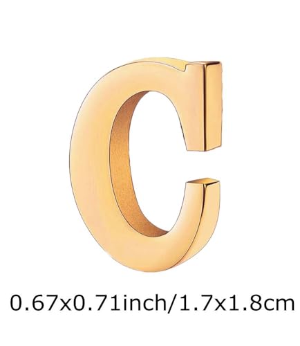 Image of vmcoatdu A-Z Initial Pins 26 Letters Pins 18K Gold Plated and Silver Tone Metal Brooch Breastpin Badge
