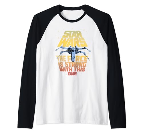 T-shirt baseball Star Wars X-Wing imprimé raglan bicolore pour homme