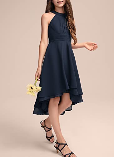 Galawaqe Chiffon Flowy Dresses Flower Girls Asymmetrical With Ruffles Sleveless Swing Party Gowns A-Line Dress #TOP3