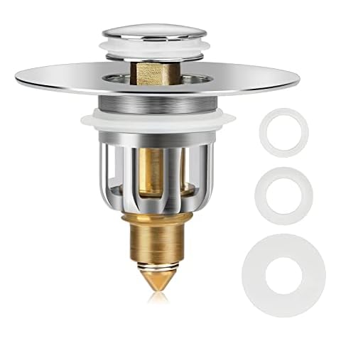K Kwokker Pop Up Sink Plug, 26-50mm Stainless Steel Bounce Core Sink Drain Stopper, Bathroom Sink Strainer Stopper for Inner Diameter Basin Sink Filter Plug Cover