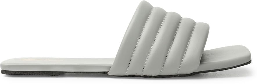 Image of Picktoes Pt-427 Women's Grey Synthetic Leather Casual Flat Sandal