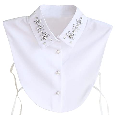 JMITHA Col de Chemise Faux Col Femme Col Chemise Femme Amovible Col Blouse pour Chemisiers Chandails (Blanc 06)
