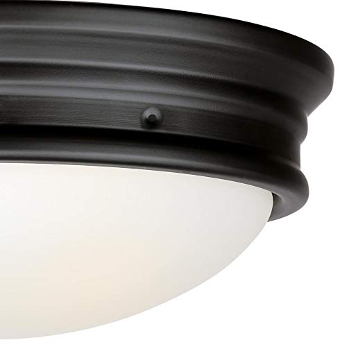 Westinghouse 6578100 Meadowbrook 13 inch Traditional Two-Light Flush Mount Outdoor Ceiling Light Fixture Matte Black Finish, Frosted Glass by Westinghouse - Image 2