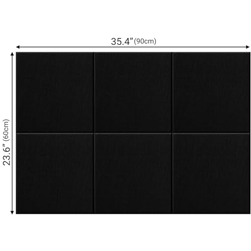 AKTOP Black Cork Bulletin Board 24"x36", 6 Pack Removable Felt Cork Board Tiles for Wall, Large 2 x 3 Bulletin Board Notice Pin Board for Office, School & Home, 24 Safe Adhesive Tabs, 20 Pushpins — view 5