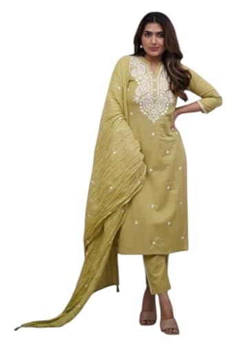 Kurta en coupe droite Yashika de qualité supérieure en tissu vert