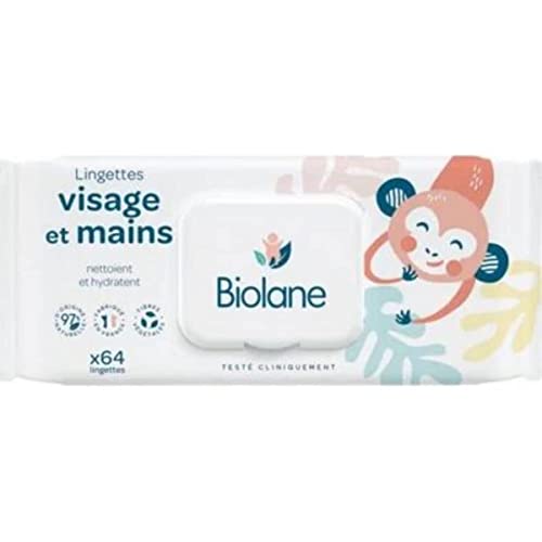 Biolane Lingettes Main Visage - Le paquet de 64 Lingettes