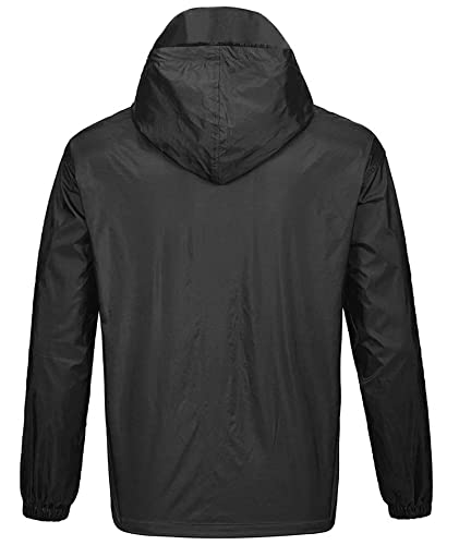Geek Lighting Rain Jackets For Men Waterproof With Hood Windbreaker Lightweight Raincoat For Hiking Running Travel #TOP2