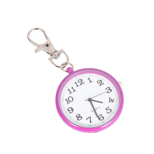 Imagen de Hohopeti Reloj de Bolsillo Vintage con Cadena Colgante Rosa para Mujer Reloj Colgante de Bolsillo de Cuarzo con Gran Esfera para Uso Diario y Regalo