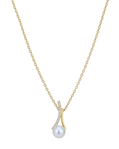 Image of Carlton London 18kt Gold Plated with Pearl Fancy Necklace with Earring Set for women