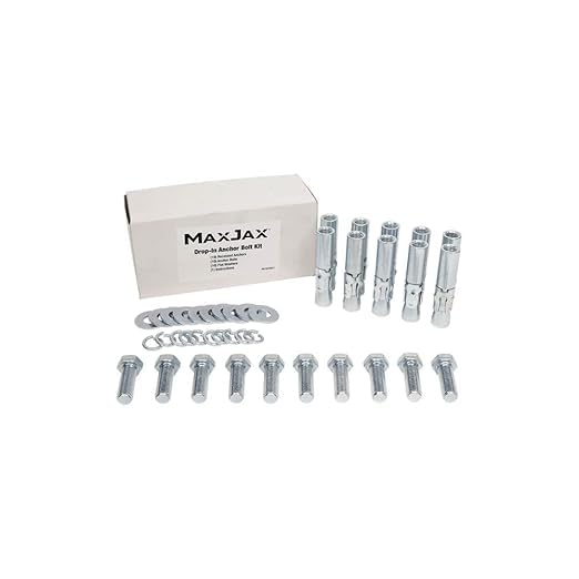 Drop-in Anchor Bolt Kit – 10 Pack Heavy Duty Concrete Anchors with Bolts & Washers, Internally Threaded, 16,500 lb Tensile Strength