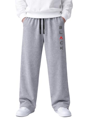 Image of Men's Cotton Blend Baggy Printed Trackpants | Oversized Fit Streetwear | Comfortable Casual Joggers for Men