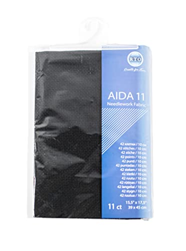 Mouldmaster Toile Aida 11 Points, Noire, 39 cm x 45 cm Cover