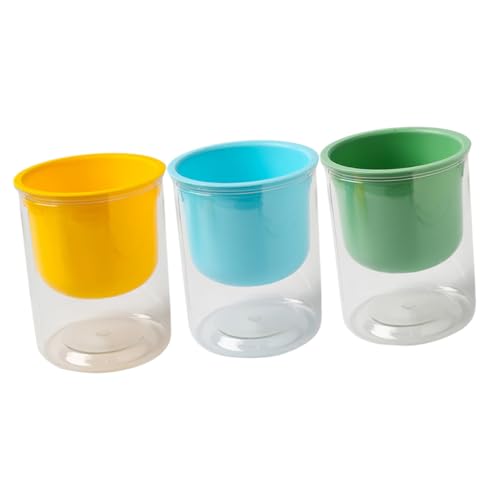 Yardenfun Self Watering Flower Pots 3pcs Plastic Planters for Indoor Succulents and Houseplants, Nordic Style Round Colorful Containers with Reservoir for Home Gardening