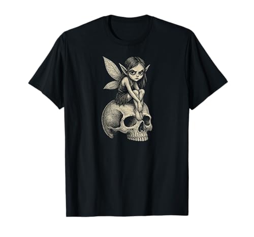Creepy Cute Fairy Sitting On A Skull T�V���c