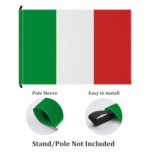 Drapeau Italie double face résistant aux intempéries en toile de jute