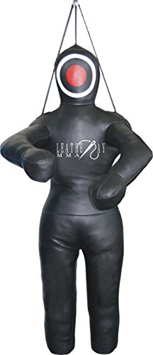 LEATHERAY MMA Jiu Jitsu Judo Punching Bag Grappling Dummy Black Canvas-70 inches-Unfilled
