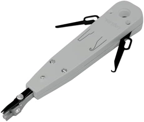 LogiLink Professional WZ0001A WZ0001A-LSA narzędzie do nakładania puszek podtynkowych i podtynkowych ze stykami samogwintującymi do łatwego okablowania sieciowego, szare