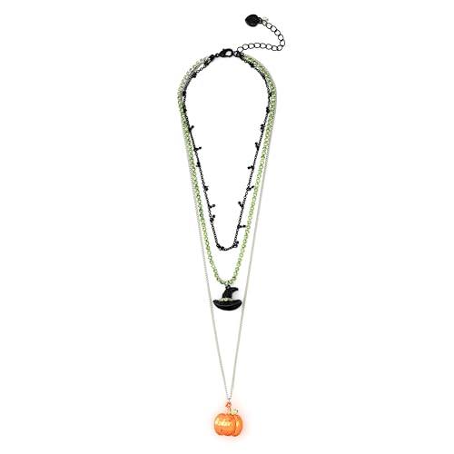 Betsey Johnson Women's Witch Pumpkin Charm Layered Necklace