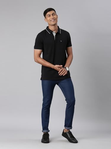 Image of Classic Polo Mens Cotton Blend Solid Half Sleeve Regular Fit Polo Neck T-Shirt