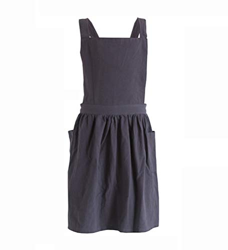 losofar Children Cotton Apron Japanese Style Bib Home Clothes Painting Soft Comfort Pinafore Apron for Girls Boys Darkgrey 232x259