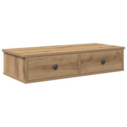 vidaXL Étagère Murale avec tiroirs chêne Artisanal Bois d'ingénierie, étagère Murale avec...