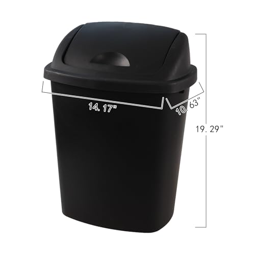 Caneca de basura plástica 6 galones con tapa basculante, pack de 4 miniatura 2