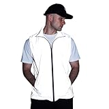 Brother Wang Men's Four Seasons Can Be Used for Outdoor Night Running, Cycling, Night Reflective Vest Couple Sleeveless Jacket (MJ01-XXL)