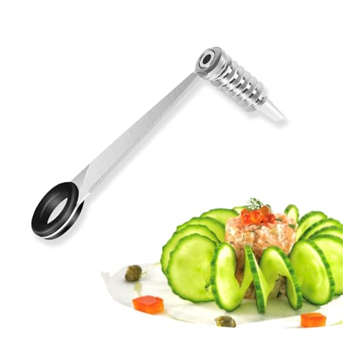 fKiZanthene Coupe Pomme de Terre Spirale Acier Inoxydable Outil Manuel Zesteur Spiraleur pour Cuisine Maison Préparation Légumes Pommes de Terre Concombres