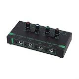 QuivyLivy Kopfhörer 4/6 Kanäle ultrakompakter Audio-Verstärker mit individueller Lautstärkeregelung, Mono/Schalter für Studio Bühne Live Mixing, Metallgehäuse (4 Kanäle)