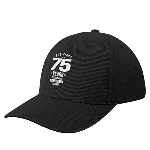 CIZIEOE Baseball Cap Los Primeros 75 años - Gorra de béisbol para el 75.° cumpleaños, Bolsa de Playa, Gorra de béisbol, Sombrero de cumpleaños para Mujer y Hombre