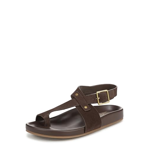 Franco Sarto Women's Blair Sandal Umber Dark Brown Suede 7.5 M