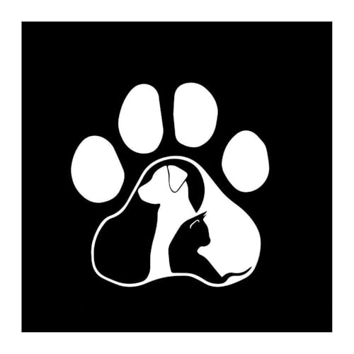 Autocollant de voiture de chien en vinyle blanc imperméable 28cm