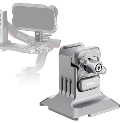 Image of NEEWER Phone Tripod Mount with Arca Type Base, 1/4" Threads, Quick Release Clamp Compatible with iPhone 16 Pro Max S25 Ultra Phone Cage DJI RS4 Mini R4 Pro RS3 Pro RS2 RSC2, Silver, PA124